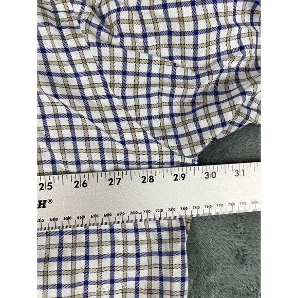 Men’s Austin Reed London button shirt XL 2-ply cotton plaid check dress casual - Picture 9 of 11